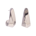 Pendientes triangulares de plata pulida con un diseño minimalista de acero inoxidable - Color Acero