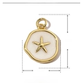 Details van zeester hanger in koper en wit emaille voor doe-het-zelf sieraden maken - VH700 Zeesterstijl (3 stuks)