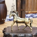 Solid brass galloping horse figurine desktop ornament with vintage finish, size 5.5x6.2cm - Large Galloping Horse