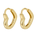 Elegant gold heart earrings in 925 silver with a polished finish and latch-back closure - Gold