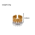 Adjustable golden stainless steel open ring with textured oval relief patterns - Oval Leaf (MN323)
