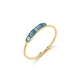 Verstellbarer 18K vergoldeter Mama-Ring mit blauer Emaille und Kristallakzent in Gold - Einstellbar Offen / Gold-Blau