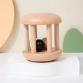 Montessori wooden rattle toy with three colorful rolling balls for infant sensory play - Beech Wood Bead Rattle (3 Beads)