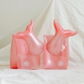 Pink inflatable mermaid tail arm floaties with silver scales for kids swimming - Mermaid Arm Bands