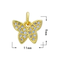 Goldener Schmetterlingsanhänger mit Kristallen und 18K Vergoldung 11mm groß - Gold - Schmetterling 892