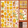 Detail of 9-sheet set of autumn static window clings with pumpkin and maple leaf motifs - Thanksgiving Pumpkins