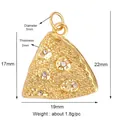 Gold pizza slice pendant with white zircon micro-inlays for DIY jewelry making - Light Gray Pizza Shape (L87-Light Gray)