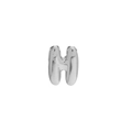 Silver balloon H-letter stud earring with polished metallic finish on white background - Silver Letter H Pendant