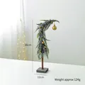 Mini crescent-shaped snow-flocked Christmas tree with gold ornaments on a grey base - 36CM Gold Ball Bending Tree