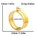 Golden round stainless steel glass locket pendant with 3.9cm width and 1.0cm thickness - Inner Diameter 35mm - Cavity Thickness 10mm / Gold