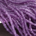 Bamboo shaped purple glass beads for DIY jewelry making and bracelet accessories - 6x12mm Korean Purple (1Pc)