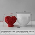3D stacked heart candle silicone mold with finished red heart soap product display - Heart Mold J-0886