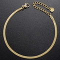 2.5mm gold plated stainless steel snake chain bracelet with adjustable lobster clasp - 2.5mm / Gold