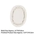 Oval floral wreath silicone mold for fondant and resin, item 15-713, size 6.7x9x0.8cm - Style 1 / Gray