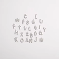 S925 Sterling Silber A-Z Alphabet Anhänger mit Mikro-Zirkonia Kristallen besetzt - Buchstabe A / Weißgold