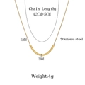 Minimalistische goldene Perlenkette aus Edelstahl mit 3mm Perlen und 42cm Kettenlänge - Länge 42+5cm / Gold