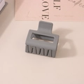 Matte grey rectangular large hair claw clip for thick hair displayed on beige background - Bulk/5cm / Gray