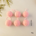 Set di 6 palline di Natale rosa in lana da 5cm per albero e decorazioni fai-da-te - Rosa Chiaro
