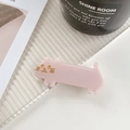 Pink calico cat hair clip made of premium acetate resin with glossy finish - Light Pink