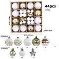 44pcs Christmas ornament set featuring 6cm gold and silver balls with star pendants - 616-36 (Gold & Silver Tone - 44pcs) / 3+6cm