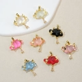 Cloud pendant with golden lightning and zircon teardrop in multiple vibrant colors - Rainbow