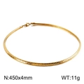 Minimalist 4mm flat gold snake chain necklace with lobster clasp 45cm length - Smooth Medium Style (KN107111-Z)