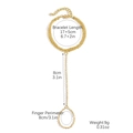 Three-layer gold bow finger bracelet with turquoise beads and pearls on white background - Three-Layer Chain (S2406-3)