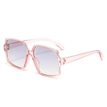 Oversized irregular pink frame sunglasses with gradient lenses for men and women - One Size / Clear Pink Frame Clear Grey Lens