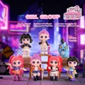 Singing Girl Group series cartoon collectible figures displayed on a wooden stand - Singing Girl Group (182) / Complete Box Set