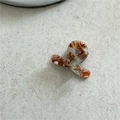 Close-up of tortoise shell pattern acetate hair claw clip with France engraving - Red Coffee Blue (Mini Cross)