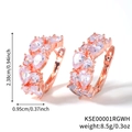 Rose gold earrings with pear cut cubic zirconia stones measuring 0.94 by 0.37 inches - Rose Gold All White Zircon