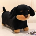 Cute black and tan dachshund plush dog doll with soft fabric and lifelike details - Black Crystal Super Soft / 28cm