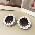 Funny daisy sunglasses with white petals and yellow centers for party events - Adult Daisy Style