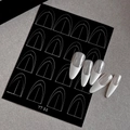 French white long press-on nails with pearl finish and YT 52 guiding stickers - French Style (YT52)