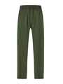 Pantaloni casual da uomo verde oliva con coulisse in vita e risvolto sul fondo - S / Verde Militare