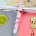 Cute white unicorn 10-color retractable ballpoint pen with 10 different ink colors - Unicorn - White