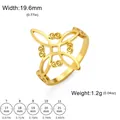 Größentabelle für goldene Edelstahlringe mit keltischem Knoten und Produktdaten - US 7 / Gold