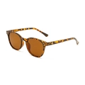 Retro Bernstein Sonnenbrille mit braunen Gläsern und Metallpunkt-Akzenten - Schildpatt Rahmen Tee Gläser