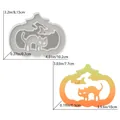 Halloween pumpkin and cat silicone mold for resin art with detailed size measurements - Hollow Pumpkin Lamp Mold 05-Cat Pattern