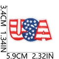Detailed close-up of USA flag embroidery patch showing dimensions and vibrant stitching - USA Letters (W31GQ-078-13)