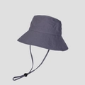 Detail of adjustable windproof drawstring and buckle on gray-blue sun hat - M (56-58cm) / Gray