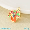 Colorful mushroom charm pendant in gold-plated stainless steel for DIY jewelry - Style 9-Colorful Enamel Mushroom Pendant (KLJ9589-ZLA)