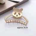 Pinza per capelli a panda dorata media