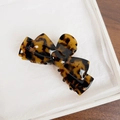 Elegant tortoiseshell acetate hair claw clip in a classic bow shape for women - 11cm / Coffee Tortoise Shell