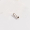 Macro shot of 925 sterling silver bamboo joint tube spacer beads for DIY jewelry - Medium 2.5*6mm / White Gold