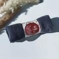 Dark grey pleated cotton scarf rolled with a fashion handmade paper sleeve - Style #120