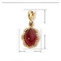 Detalle de colgante de gota de 20mm de piedra roja natural con marco de acero inoxidable - 3 Piezas/Paquete / Dorado-Rojo Marquesa (YF168)