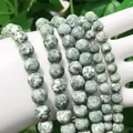 Frosted Amazonite and blue texture stone beaded bracelet with natural green mineral veins - Frosted Green Spot Stone / 4mm/1 Piece Approximately 90 Pieces/10g