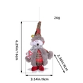 Ciondolo gnomo natalizio in peluche con cappotto grigio e cappello a scacchi rossi e campanello - Stile Orso (S3-24)