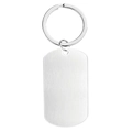 Brushed stainless steel dog tag keychain in classic silver finish for custom engraving - 45*25mm Brushed Silver Round Corner Dog Tag Keychain